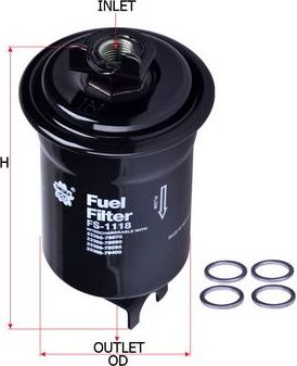 Топливный фильтр Sakura для Toyota Previa I (XR10, XR20) 1990-2000. Артикул FS-1118