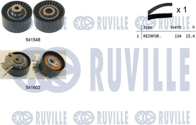 Ремень ГРМ с роликами (комплект) Ruville. Артикул 550286