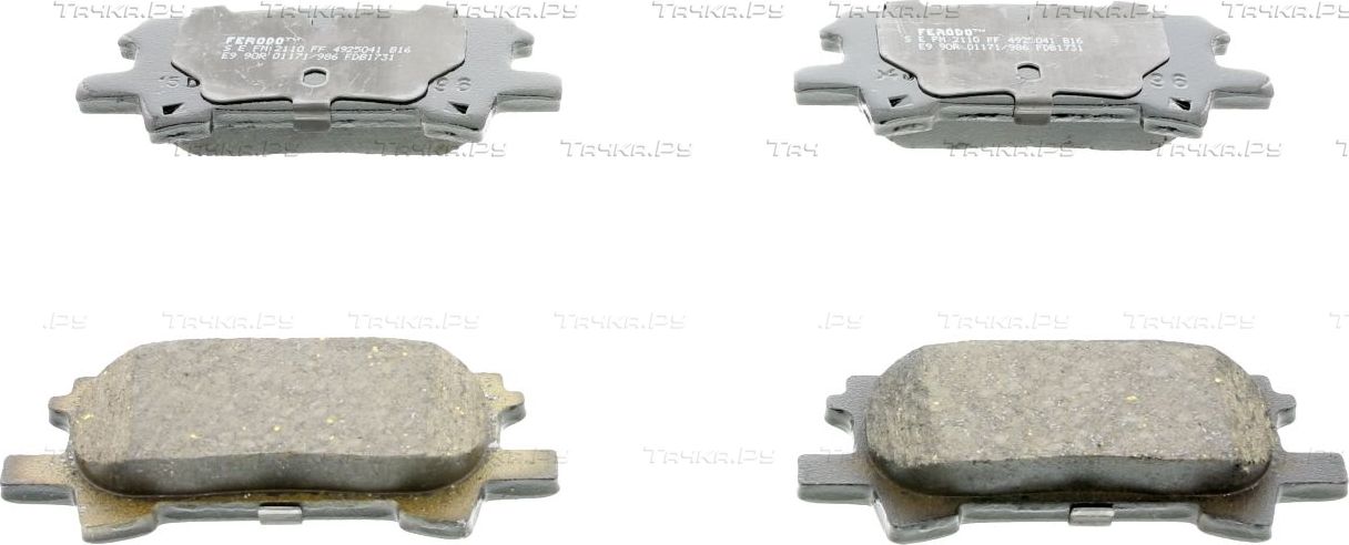 Тормозные колодки Ferodo Premier задние для Toyota Highlander I (U20) 2000-2010. Артикул FDB1731