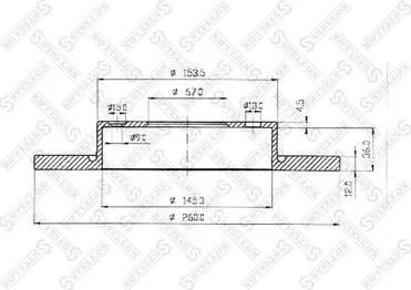 Тормозной диск Stellox. Артикул 6020-3345-SX