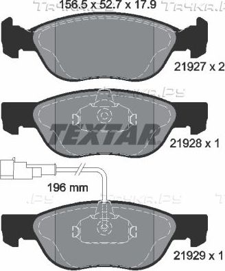 Тормозные колодки Textar Q+ передние для Alfa Romeo 145 I 1999-2001. Артикул 2192701