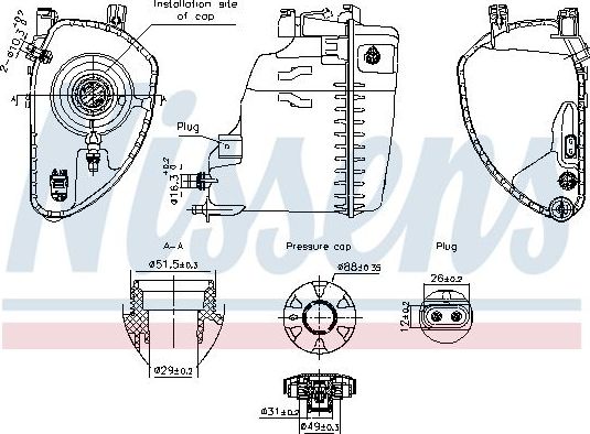 Расширительный бачок Nissens (полимерный материал) для BMW 5 VII (G30/G31) 2016-2026. Артикул 996198