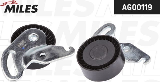 Натяжной ролик (натяжитель) приводного поликлинового ремня Miles. Артикул AG00119