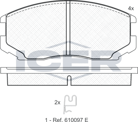 Тормозные колодки Icer передние для Proton Satria I (300) 2000-2006. Артикул 181129