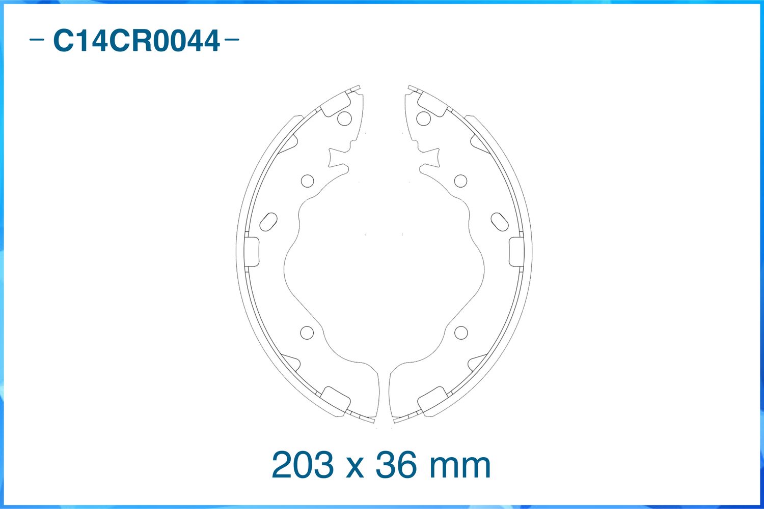 Колодки тормозные задние барабанные (Cworks). Артикул C14CR0044