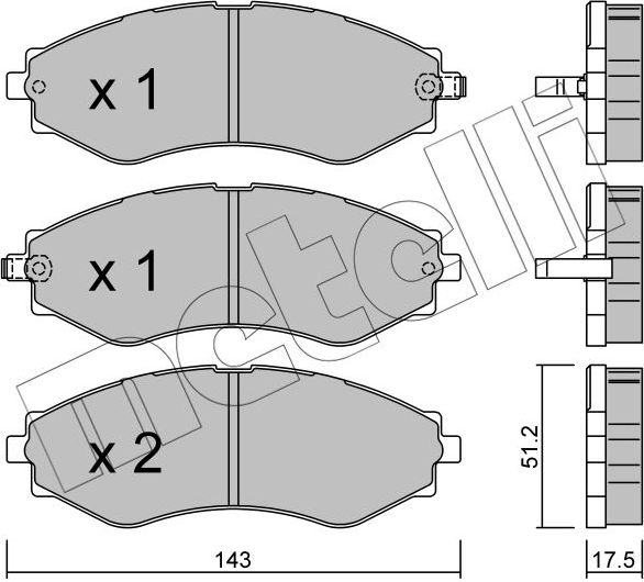 Тормозные колодки Metelli. Артикул 22-0509-0