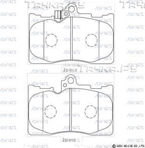 Тормозные колодки Advics передние для Toyota RAV4 IV (CA40) 2012-2019. Артикул A1N166