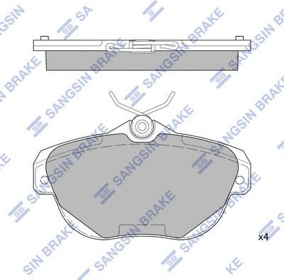 Тормозные колодки Sangsin Hi-Q задние для Citroen C6 2005-2012. Артикул SP4270