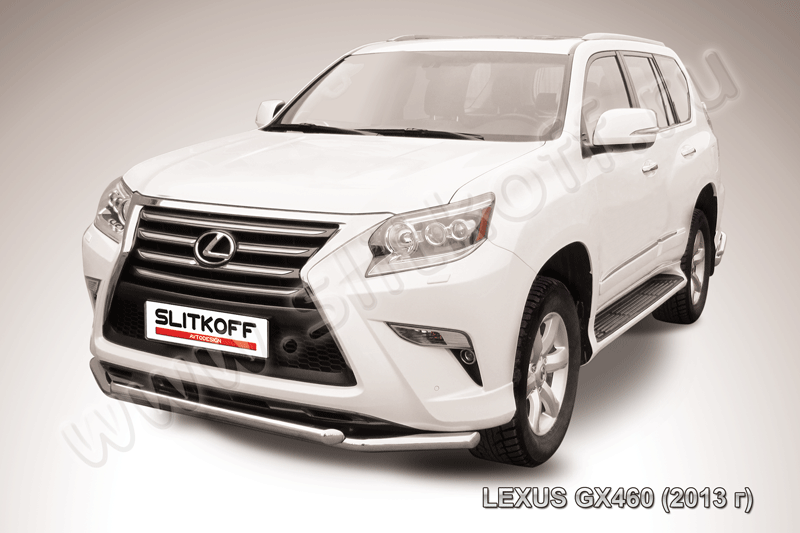 Защита Slitkoff переднего бампера d57/57 двойная для Lexus GX 460 2013-2026. Артикул LGX13-005