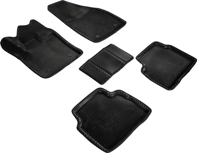 Коврики Seintex 3D EVA ромб для салона Geely Tugella 2020-2026 ЧЕРНЫЕ. Артикул 98431