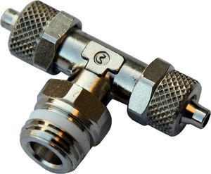 Соединение тройник Camozzi 6/4-1/4 с упл. кольцом. Артикул 1431 6/4-1/4