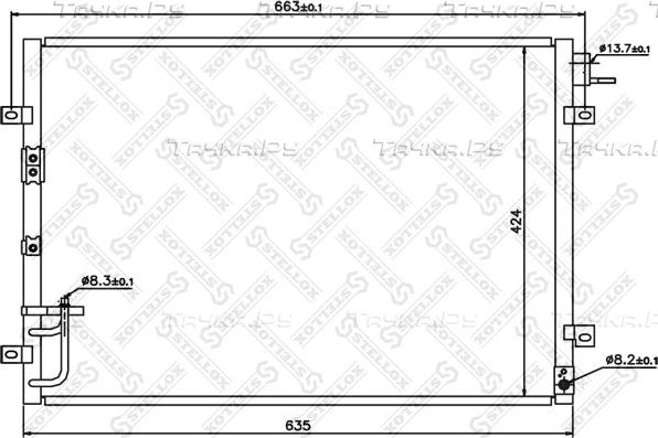 Радиатор кондиционера (конденсатор) Stellox. Артикул 10-45365-SX