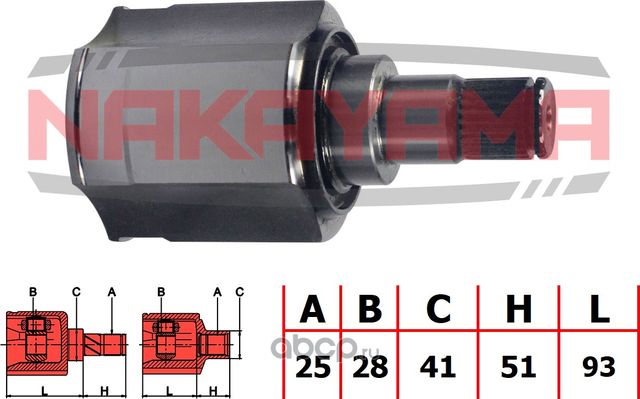 ШРУС внутр. левый к-кт (Nakayama). Артикул NJ7712NY