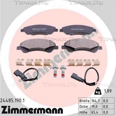 Тормозные колодки Zimmermann передние для Ford Transit VII 2006-2014. Артикул 24485.190.1