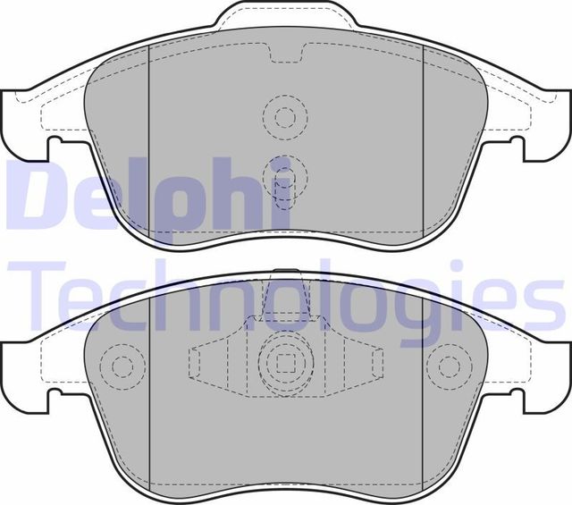 Тормозные колодки Delphi (Low-Metallic) передние для Renault Clio IV 2013-2019. Артикул LP2079