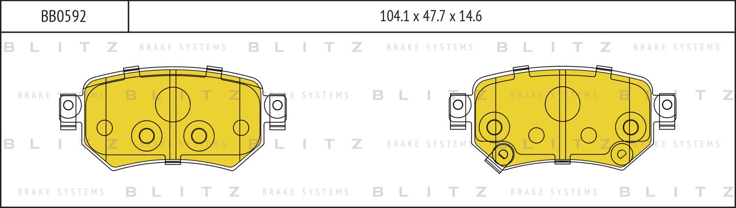 Колодки тормозные MAZDA 6 12- задн. (Blitz). Артикул BB0592
