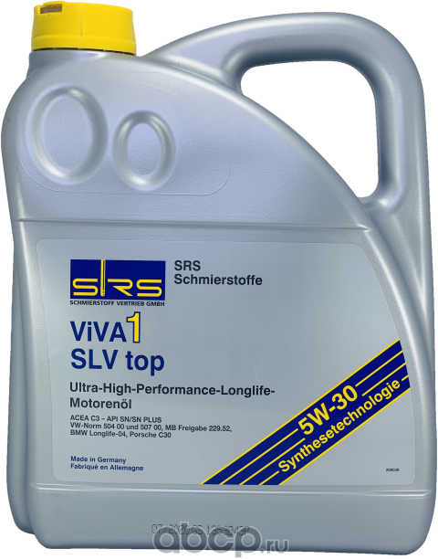 SRS Масло моторное VIVA 1 SLV top 5W-30 (4 л.). Артикул 4033885001912