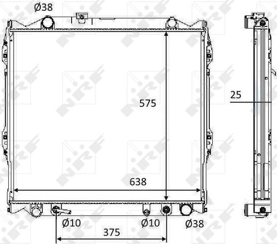 Радиатор охлаждения двигателя NRF (алюминий) для Toyota Land Cruiser Prado 90 1996-2002. Артикул 58648