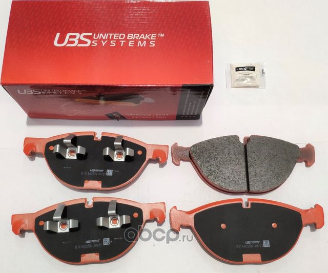 Тормозные колодки BMW X5(E70) 07- / X6(E71/72) 08-передние, в комплекте со смазк (UBS). Артикул B1114025N