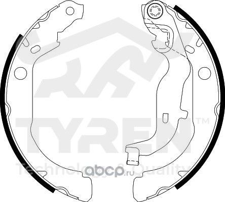 Тормозные колодки барабанные RENAULT DUSTER/KAPTUR 14 (Tyren). Артикул TYR1413611
