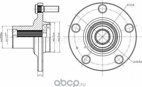 Ступица FR TOYOTA CAMRY,VISTA , GRACIA 90-07 (SAT). Артикул ST4350228090