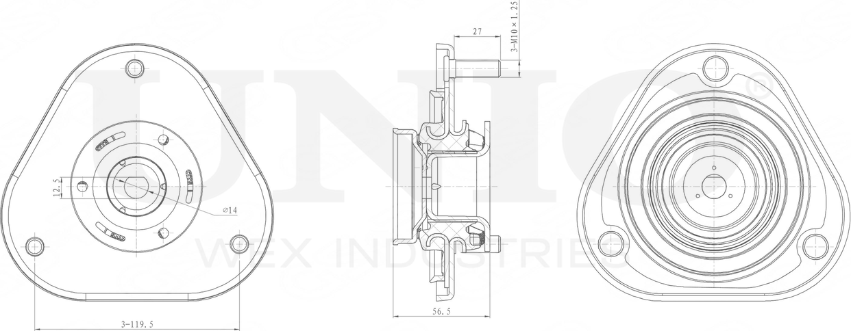 Опора амортизационной стойки (Unio). Артикул RMP-13072
