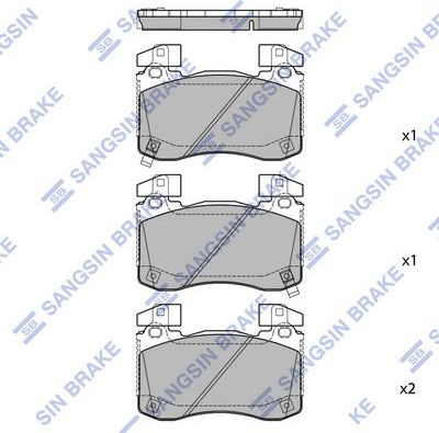 Тормозные колодки Sangsin Hi-Q передние для Genesis G70 I 2017-2026. Артикул SP1936
