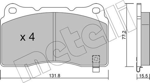 Тормозные колодки Metelli передние для Tesla Model X I 2015-2026. Артикул 22-0288-8