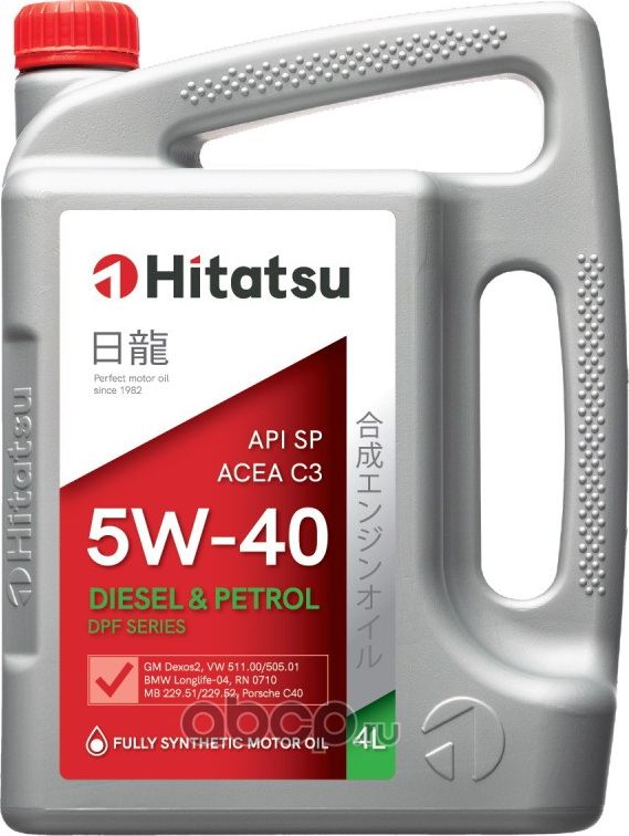 Масло моторное синт. 5W-40 4л (Hitatsu). Артикул 5W40H24