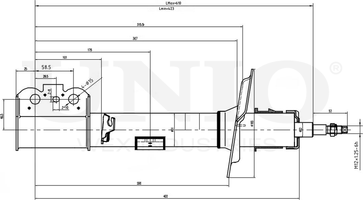 Амортизатор подвески (Unio). Артикул SAB-10390