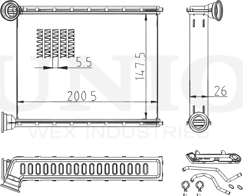 Радиатор отопителя (Unio). Артикул RAD-20055