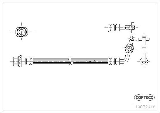 Тормозной шланг Corteco. Артикул 19032946