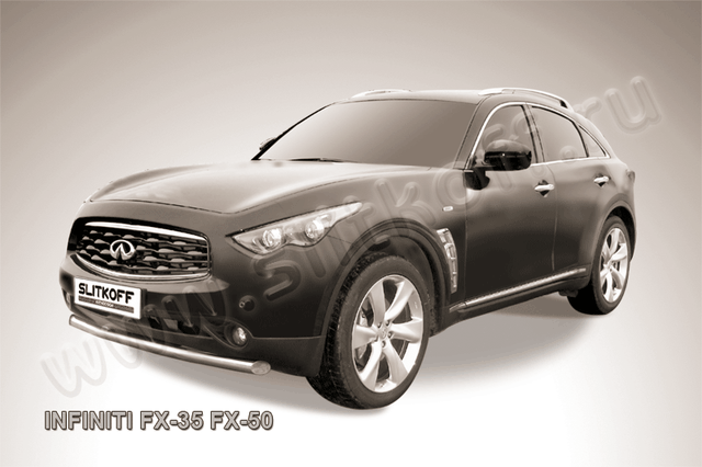 Защита Slitkoff переднего бампера d76 для Infiniti FX 35/50 2008-2026. Артикул IN.FX004