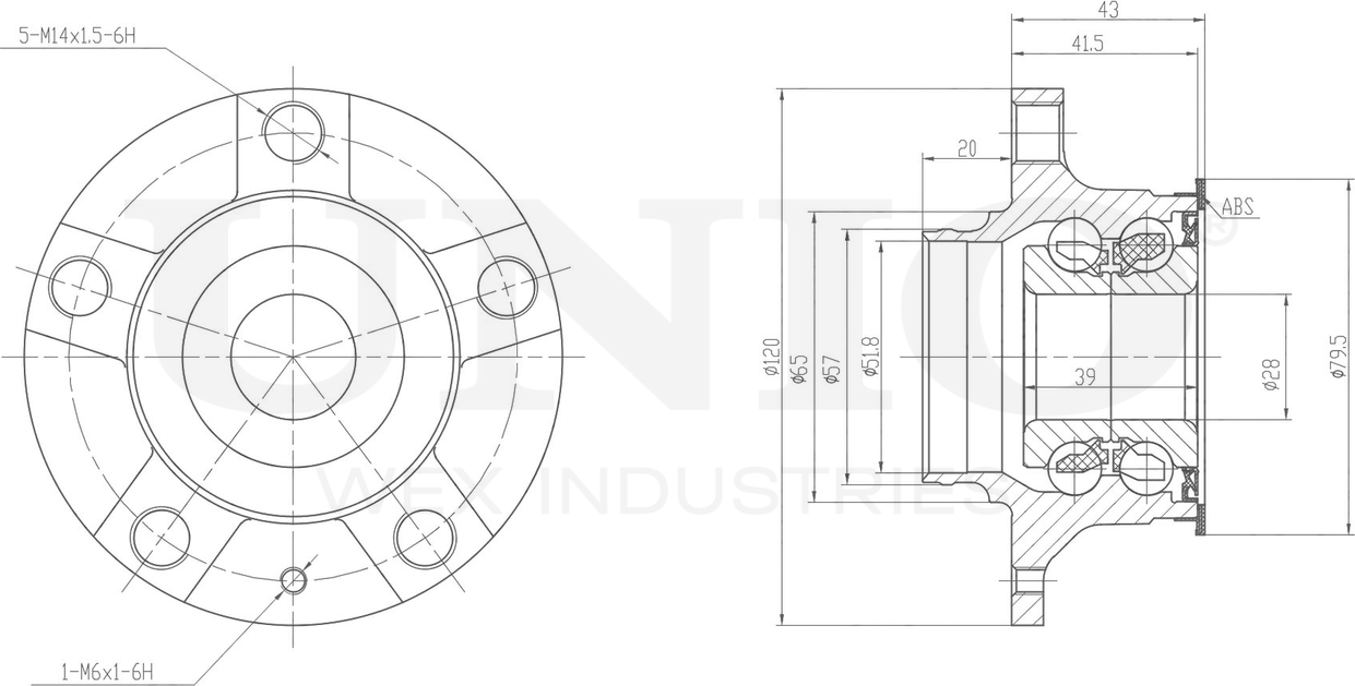 Ступица колеса с интегрированным подшипником (Unio). Артикул HUB-20120