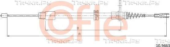 Трос ручника (тросик ручного тормоза) Cofle. Артикул 92.10.9463