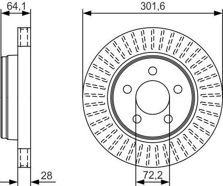 Тормозной диск Bosch передний для Dodge Nitro 2007-2011. Артикул 0 986 479 U04