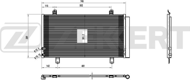 Радиатор кондиционера (конденсатор) Zekkert (алюминий) для Toyota Camry 50 (V50, XV50) 2011-2017. Артикул MK-3070