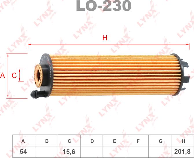 Масляный фильтр LYNXauto. Артикул LO-230