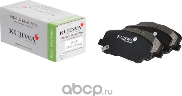 Колодки тормозные передние с пластинами KUF11001 KUJIWA 58101A6A20 HYUNDAI/KIA. Артикул KUF11001