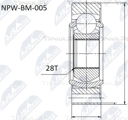 Крестовина карданного вала NTY для BMW 7 III (E38) 1994-2001. Артикул NPW-BM-005