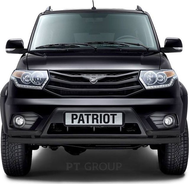 Защита PT Group переднего бампера двойная с углами d=63/51 мм ШАГРЕНЬ (ППК) для УАЗ Patriot I рестайлинг 2014-2026. Артикул UZP-14-330206.22