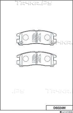 Тормозные колодки MK Kashiyama задние для Mitsubishi Space Runner II 1999-2003. Артикул D6024M