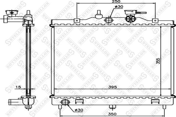 Радиатор охлаждения двигателя Stellox. Артикул 10-25298-SX