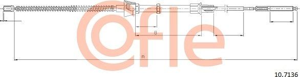 Трос ручника (тросик ручного тормоза) Cofle. Артикул 92.10.7136