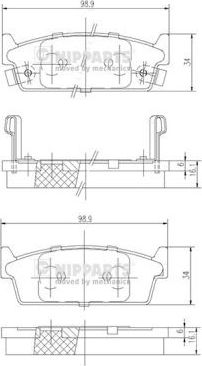Тормозные колодки Nipparts задние для Infiniti M I 1989-1991. Артикул J3611024