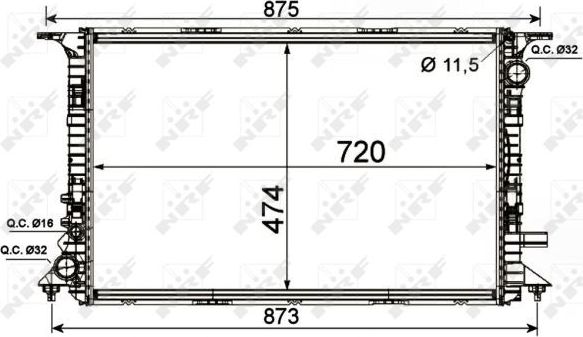 Радиатор охлаждения двигателя NRF (алюминий). Артикул 53013