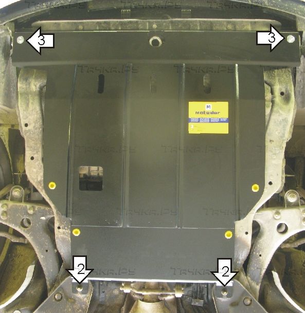 Защита Мотодор для картера, КПП Kia Magentis II 2005-2008. Артикул 01007