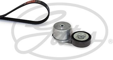 Приводной ремень поликлиновой с роликами (комплект) Gates Micro-V® UNIQUE FIT для Opel Karl 2015-2019. Артикул K015PK1665XS