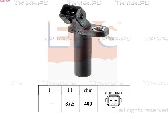 Датчик положения коленвала EPS Made in Italy - OE Equivalent для Ford Maverick II 2001-2007. Артикул 1.953.037