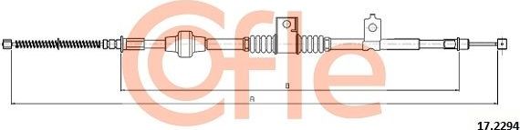 Трос ручника (тросик ручного тормоза) Cofle. Артикул 92.17.2294